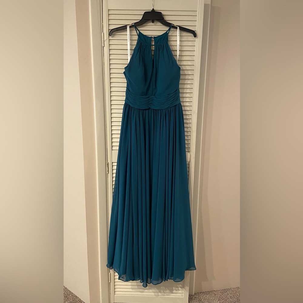 Azazie Teal Evening Gown - Picture 2 of 13